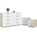 Oak and White/Dresser+2 Nightstands