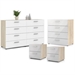 Oak and White/Dresser+Chest+2 Nightstands