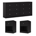 Black/Dresser+2 Nightstands