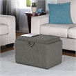 Pemberly Row Accent Storage Ottoman with Reversible Tray in Gray Fabric