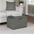 Pemberly Row Accent Storage Ottoman with Reversible Tray in Gray Fabric