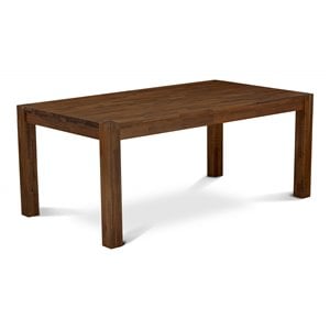 Pemberly Row Contemporary Rectangular Wood Dining Table in Walnut