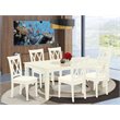 Pemberly Row Contemporary 7-piece Wood Dinette Set in Linen White