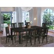 Pemberly Row Modern 9-piece Wood Dining Room Table Set in Black