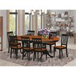 Pemberly Row Modern 9-piece Dining Set with Wood Chairs in Black