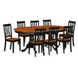 Pemberly Row Modern 9-piece Dining Set with Wood Chairs in Black
