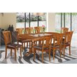 Pemberly Row Modern 9-piece Dining Set with Leather Seat in Brown