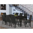 Pemberly Row Modern 9-piece Traditional Wood Kitchen Set in Black