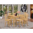 Pemberly Row 7-piece Wood Pub Table and Dining Chair Set in Oak