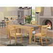 Pemberly Row 5-piece Wood Seat Chair and Dining Table Set in Oak