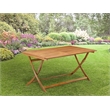 Pemberly Row Wooden Folding Table Made of Acacia Wood in Natural Oil finish