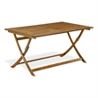 Pemberly Row Wooden Folding Table Made of Acacia Wood in Natural Oil finish