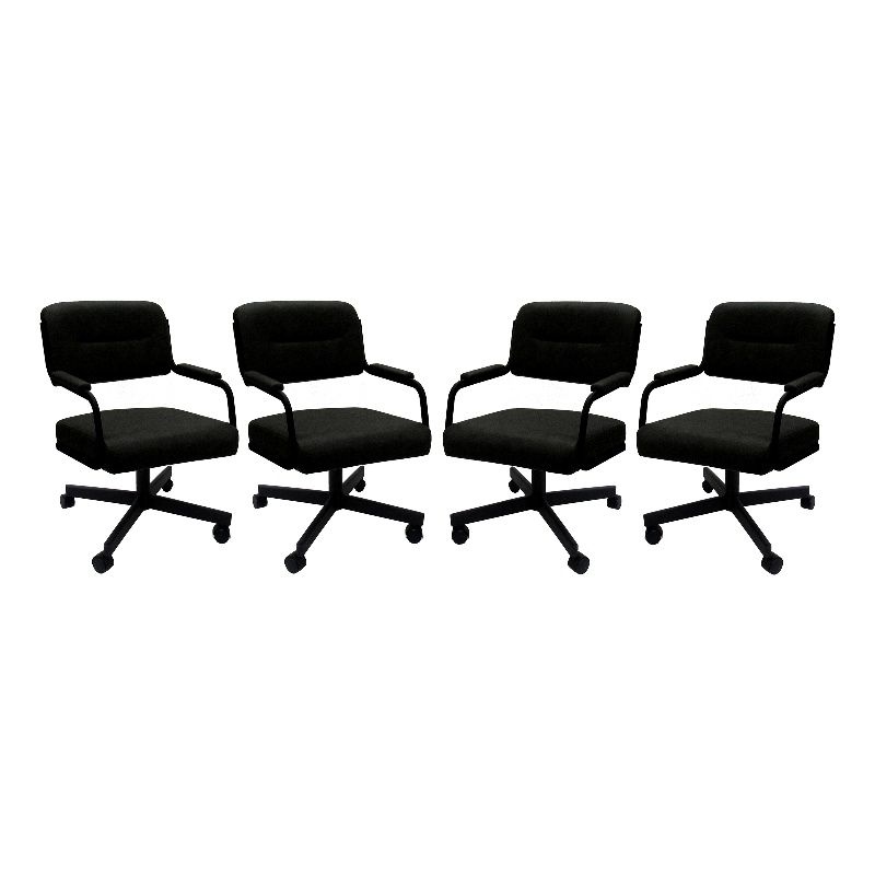 Pemberly Row Modern Set of 4 - Swivel Metal Caster Dining Chairs