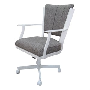Pemberly Row Swivel Metal Dining Caster Chair on Reading Base