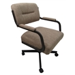 Pemberly Row Swivel Dining Chair on Wheels - Basin Beige on Brown