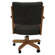 Pemberly Row Solid Wood 360 Degree Swivel Dining Caster Chair in Brown