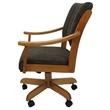 Pemberly Row Solid Wood 360 Degree Swivel Dining Caster Chair in Brown