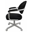 Pemberly Row Fabric Swivel Tilt Dining Arm Chair in Black and White