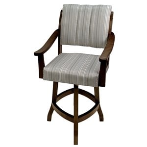 Pemberly Row 26&quot Swivel Wood Counter Stool in Natural Fun/Dark Brown