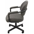 Pemberly Row Fabric Swivel Tilt Dining Arm Chair in Mojave Gray and Gray