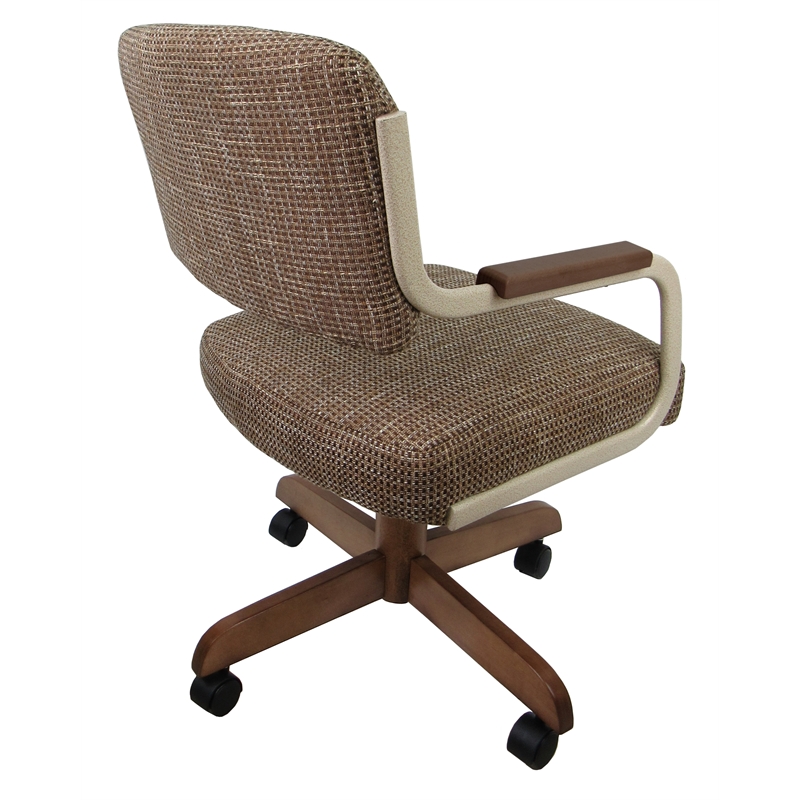 Pemberley Row Upholstered Beige Dining Chair Swivel Adjustable American Size
