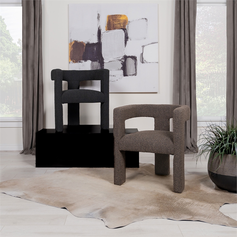 Pemberly Row Modern Fabric Upholstered Accent Side Chair Black