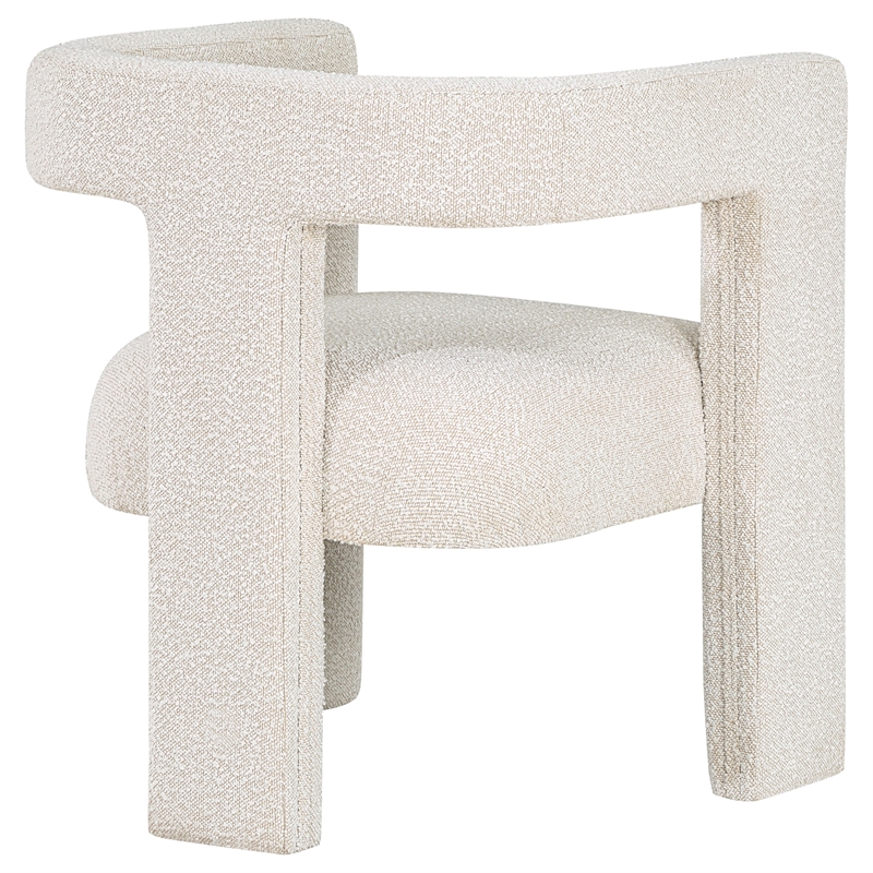 Pemberly Row Modern Fabric Upholstered Accent Side Chair White