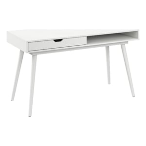 Pemberly Row 54&quotW Writing Desk in Pure White - Engineered Wood