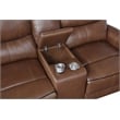Pemberly Row 2-piece Faux Leather Power Reclining Sofa Set Saddle Brown