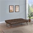 Pemberley Row Faux Leather Dark Coffee Brown Convertible Sofa Bed Rectangular 66.25