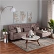 Pemberly Row Clay Fabric Upholstered Convertible Sleeper Sofa