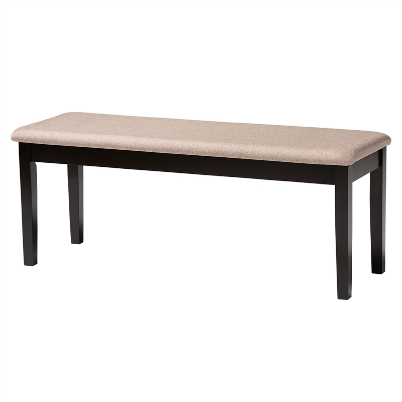 Pemberly Row Sand Fabric and Walnut Brown Wood 6-Piece Dining Set
