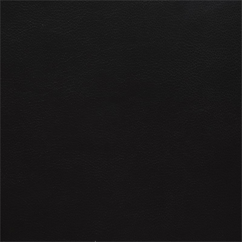 Pemberly Row Faux Leather Upholstered Motion Reclining Sofa Black