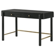 Pemberly Row Coastal 2-drawer Wood Vanity Desk Makeup Table Black
