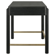 Pemberly Row Coastal 2-drawer Wood Vanity Desk Makeup Table Black