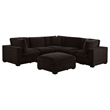 Pemberly Row 5-piece Fabric Modular Sectional Sofa Dark Chocolate