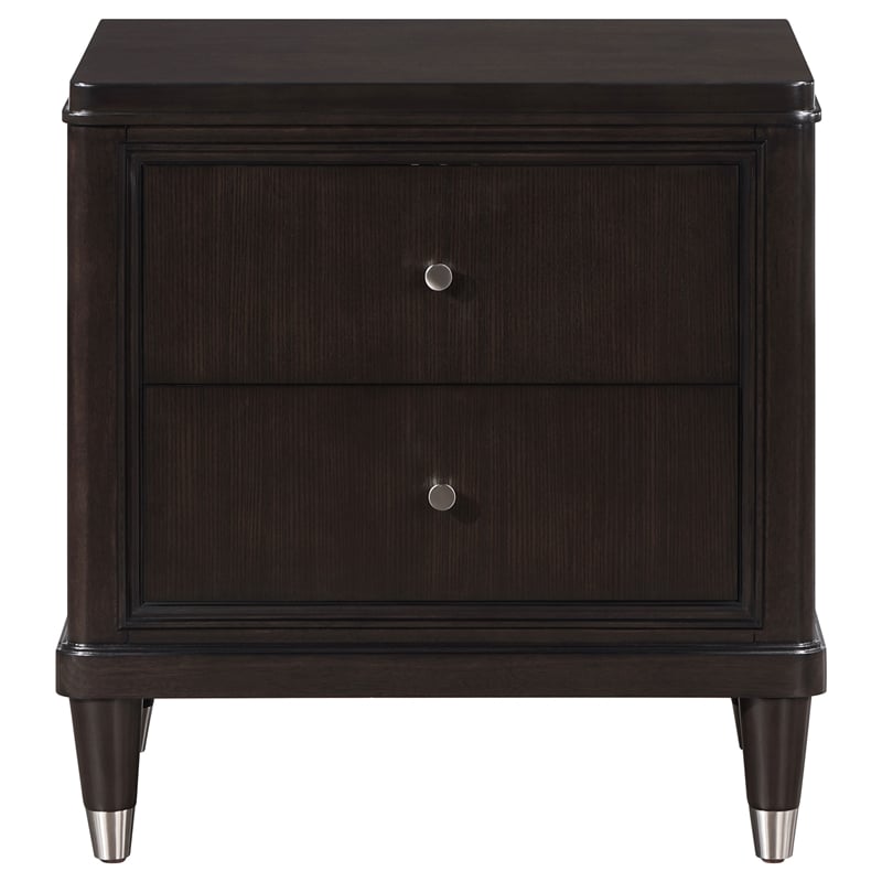 Pemberly Row Mid-Century 2-drawer Wood Nightstand Bedside Table Brown