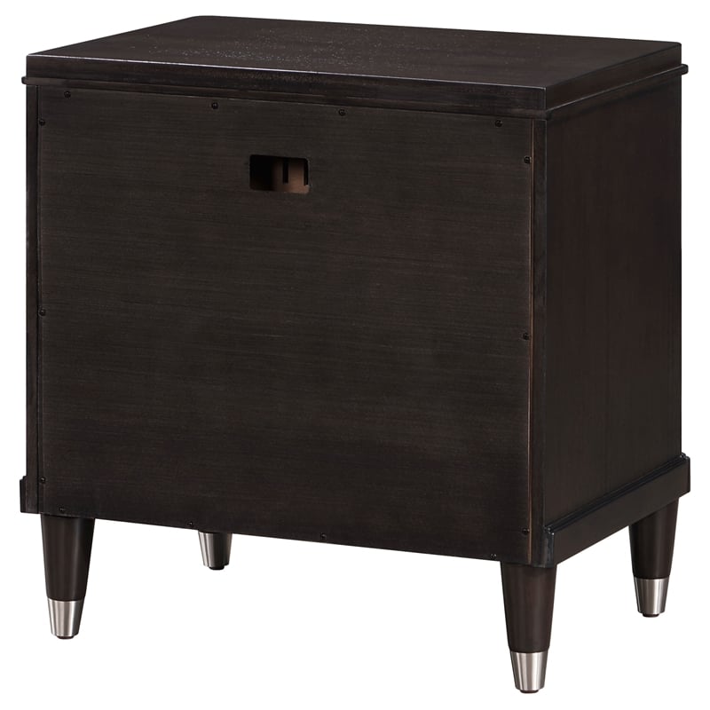 Pemberly Row Mid-Century 2-drawer Wood Nightstand Bedside Table Brown
