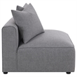 Pemberly Row Fabric Upholstered Tight Seat Armless Chair Gray