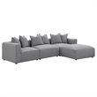 Pemberly Row Fabric Upholstered Tight Seat Armless Chair Gray