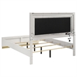 Pemberly Row Wood Queen Bed with LED Headboard White and Gray