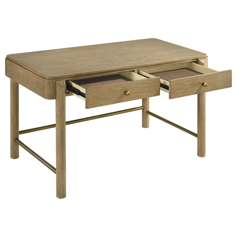 Pemberly Row 2-drawer Wood Vanity Desk Makeup Table Sand Wash