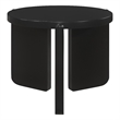 Pemberly Row Modern Round Solid Wood 3 Legs End Table in Black