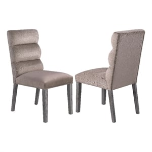 Pemberly Row Modern Fabric Upholstered Dining Side Chair in Ash