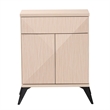 Pemberly Row Light Brown and Black Wood 2-Door Sideboard Buffet