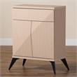 Pemberly Row Light Brown and Black Wood 2-Door Sideboard Buffet