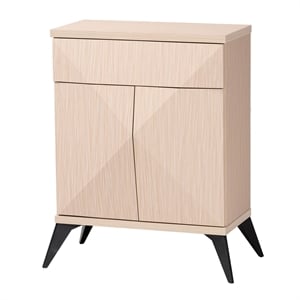 Pemberly Row Light Brown and Black Wood 2-Door Sideboard Buffet