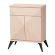 Pemberly Row Light Brown and Black Wood 2-Door Sideboard Buffet
