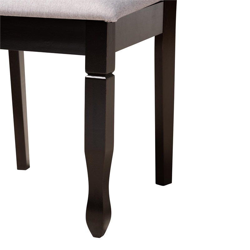 Pemberly Row Gray Fabric and Dark Brown Wood 5-Piece Dining Set