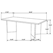 Pemberly Row Farmhouse Rectangular Solid Wood Coffee Table Mango Brown